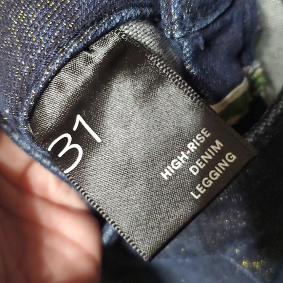 Anthropologie pilcro gold flecked high rise denim legging jeans like new - Picture 7 of 12